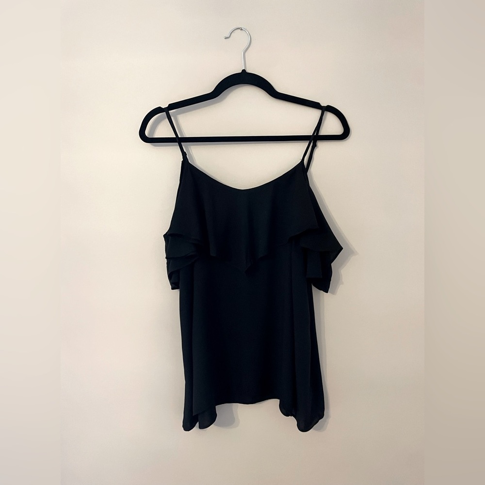Old Navy Black Cold Shoulder Top